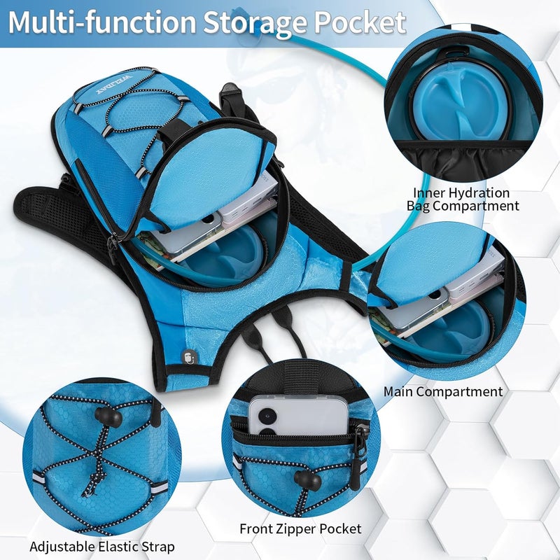 WELIDAY Hydration Backpack with 2L Water Bladder, Lightweight Hydro Pack for Cycling, Running, Hiking, Climbing - Image 5